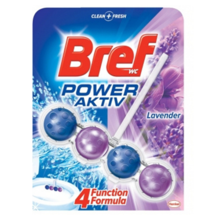 BREF lavender 50gr este un detergent de uz casnic eficient, special formulat pentru a curăța și parfuma toaletele. Cu un