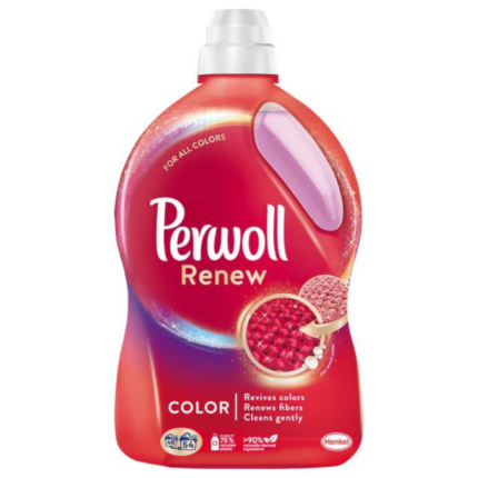 Detergent lichid Perwoll Color Renew 1L pentru 20 de spălări, ideal pentru îngrijirea rufelor colorate. Formula specială