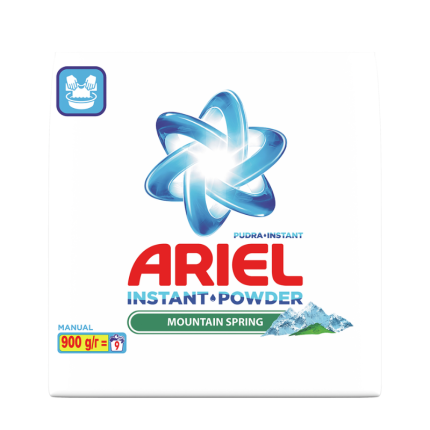 Detergentul ARIEL Mountain Spring 900g oferă o curățare profundă și proaspătă pentru hainele tale. Formula sa avansată