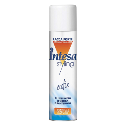 Spray fixativ INTESA styling ecofix 300ml pentru o coafură durabilă și naturală. Oferă fixare puternică fără a îngreuna
