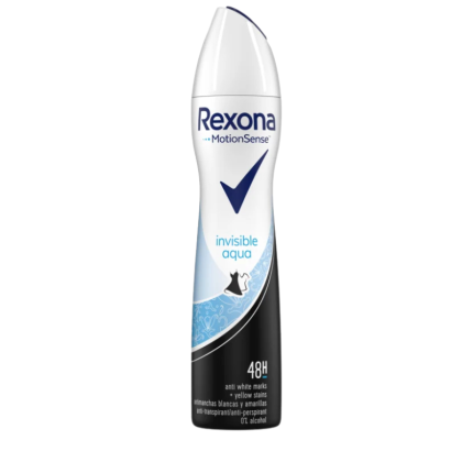 Antiperspirant REXONA Invisible Aqua 150ml oferă protecție eficientă împotriva transpirației și mirosurilor neplăcute,
