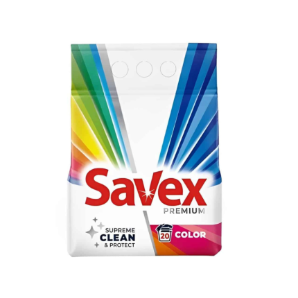 Detergentul SAVEX Color 2kg este soluția ideală pentru îngrijirea hainelor colorate. Formula sa avansată asigură o curățare