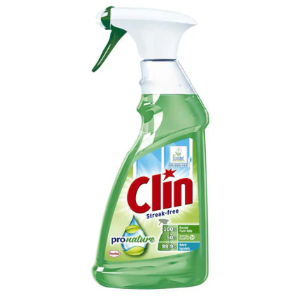 Soluție ecologică pentru curățarea geamurilor CLIN Pro Nature 500ml, eficientă și prietenoasă cu mediul, ideală pentru