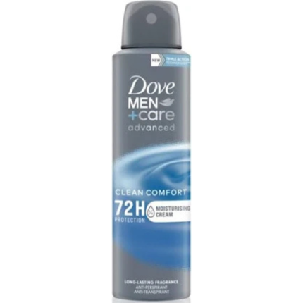 Deodorant DOVE MEN CLEAN COMFORT 150ML oferă protecție de lungă durată împotriva transpirației și mirosurilor neplăcute.