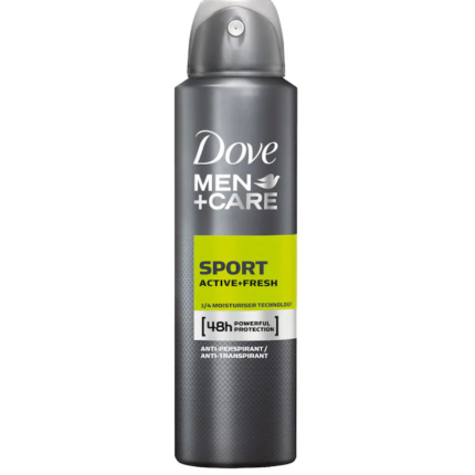Deodorant antiperspirant Dove Men+Care Sport Active+Fresh 150ml oferă protecție eficientă timp de 48 de ore. Formula sa