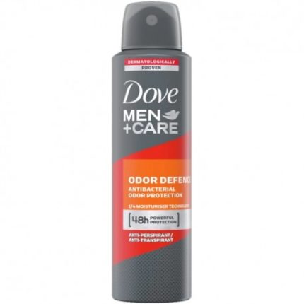 Spray anti-perspirant DOVE MEN+CARE ODOR DEFENCE 150 ML, formulă eficientă împotriva transpirației, protecție de lungă