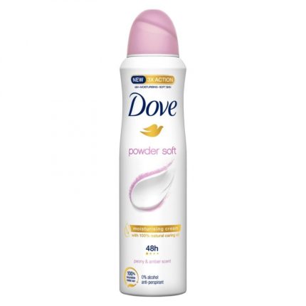 Deodorant DOVE Women Soft Feel cu parfum de bujor și chihlimbar 150ml, oferind o protecție de lungă durată și o senzație de