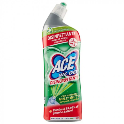 Gel de curățare pentru toaletă Ace, 700ml, ideal pentru îndepărtarea calcarului și a murdăriei. Formula sa puternică asigură