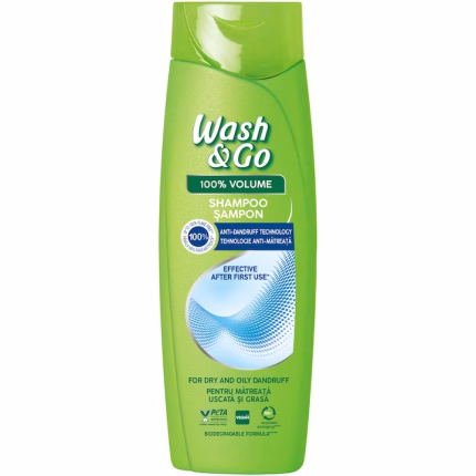 Sampon Wash&Go anti-matreata pentru matreata uscata si grasa 360ml. Formula sa special conceputa combate eficient matreata,