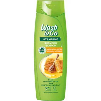 Sampon Wash&Go Miere pentru par incurcat 360ml ofera o solutie eficienta pentru descurcarea parului, lasandu-l moale si