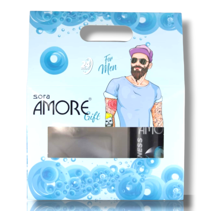 Setul AMORE Caseta Cadou pentru Bărbați include un deodorant spray de 150 ml și o apă de toaletă de 100 ml, fiind alegerea
