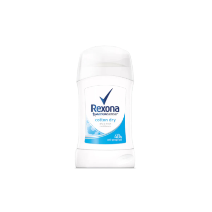 Deodorant Rexona stick Cotton Dry 40 g oferă protecție eficientă împotriva transpirației și mirosurilor neplăcute. Formula