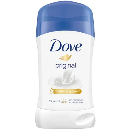 Deodorant antiperspirant Dove Stick Original 40 ml oferă o protecție de lungă durată împotriva transpirației și a