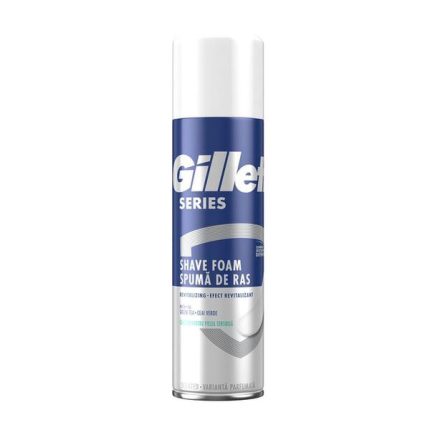 Spuma de ras Gillette 250ml Series Sensitive cu extract de eucalipt oferă o experiență de ras delicată și eficientă, ideală