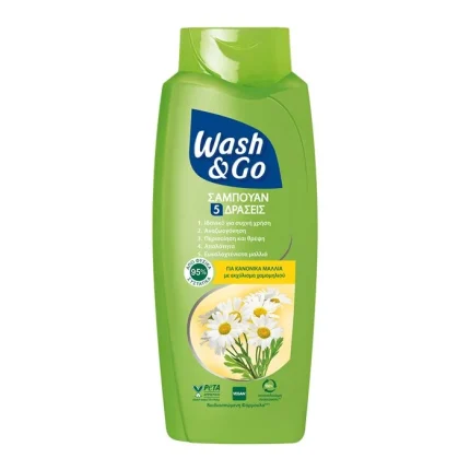 Shampoo 2in1 Wash & Go cu extract de mușețel 675ml pentru o curățare delicată și hidratare eficientă a părului, ideal pentru