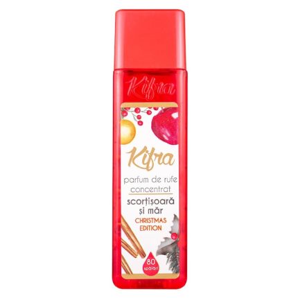 Parfum de rufe Kifra Scorțișoară și Măr 200 ml pentru 80 de spălări. Oferă o aromă plăcută și proaspătă rufelor tale,