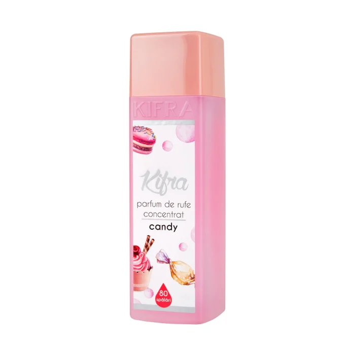 Parfum de rufe Kifra Candy 200 ml ideal pentru 80 de spălări. Oferă o dulceață plăcută și o prospețime de lungă durată
