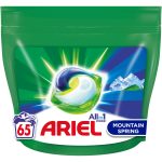 Detergent de rufe capsule Ariel All in One PODS Mountain Spring, 65 spălări, oferă o curățare profundă și eficientă pentru