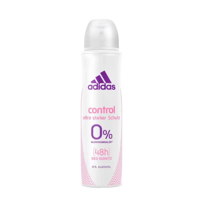 Deodorant Adidas pentru femei Control 150ml oferă protecție de lungă durată împotriva mirosurilor neplăcute, păstrându-te