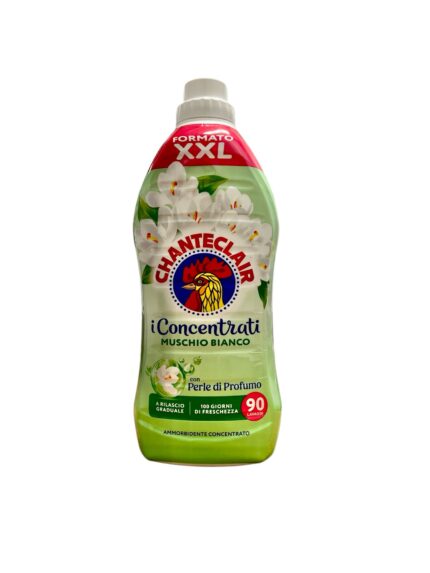 Balsam Chanteclair muschio bianco 90 spălări 1.800ml pentru rufe curate și parfumate. Protejează țesăturile și oferă un