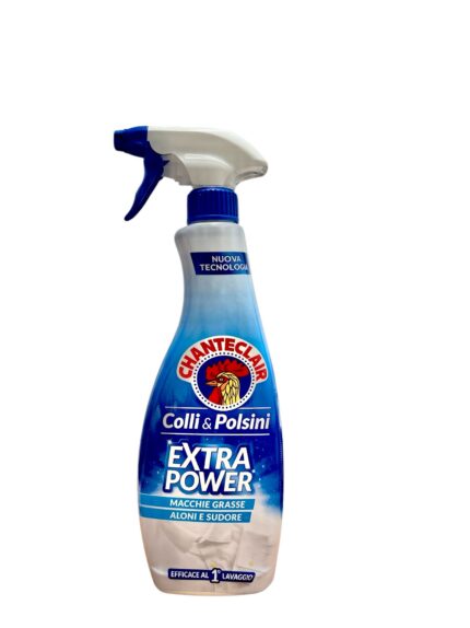 Chanteclair extra power colli & polsini 0.500ml este detergentul ideal pentru îndepărtarea petelor dificile de pe guler și