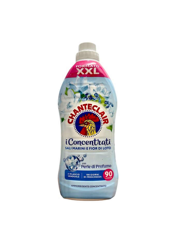 Balsam Chanteclair Sali Marini e Fior di Loto 1800ml pentru 90 de spălări, ideal pentru împrospătarea și îngrijirea rufelor.