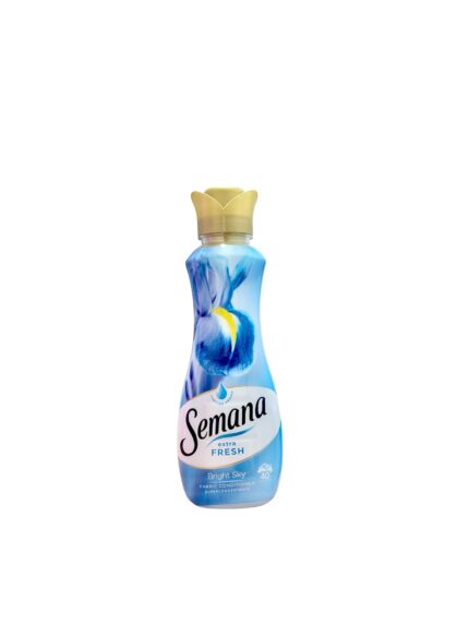 Balsam de rufe Semana Bright Sky 800ml pentru 40 de spălări, îmbunătățește prospețimea și textura hainelor, oferind un