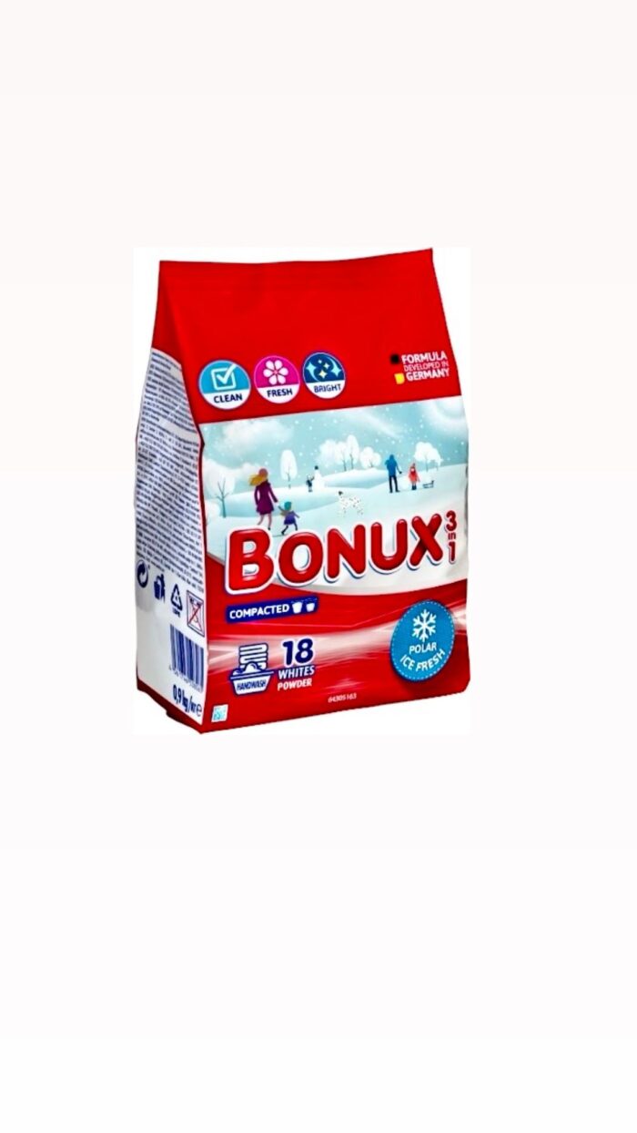 Detergent manual Bonux Ice Fresh 0.9 este soluția ideală pentru rufe impecabile și proaspete. Formula sa avansată