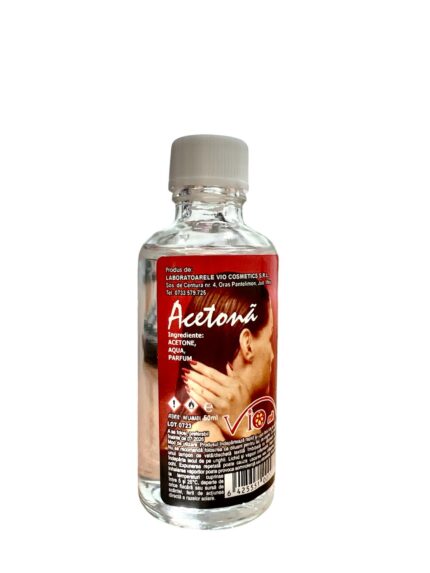 Acetona Vio 50ml este un solvent eficient, ideal pentru îndepărtarea lacului de unghii și curățarea unghiilor. Formula sa