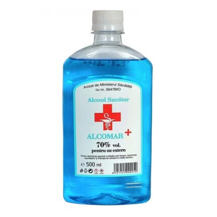 Alcool Sanitar Alcomar 0.500ml este soluția ideală pentru dezinfectarea rapidă și eficientă a pielii și a suprafețelor. Cu o