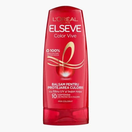 Balsam Elseve Color Vive 250ml pentru păr colorat, îmbogățit cu formule nutritive care protejează intens nuanța și
