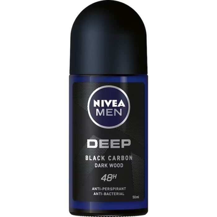 Nivea roll on men deep black&carbon 0.50ml oferă o protecție eficientă împotriva transpirației, având o formulă special