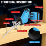 Fierăstrău Profesional HomeGate 48V, ideal pentru lucrări de tăiere precise și eficiente. Acest model portabil oferă putere