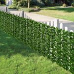 Gard decorativ artificial HomeGate cu frunze verzi, dimensiuni 1x3 metri, perfect pentru amenajarea balconului, terasei sau