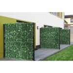 Gard decorativ artificial HomeGate cu frunze verzi, dimensiuni 1x3 metri, perfect pentru balcon, terasă sau grădină. O