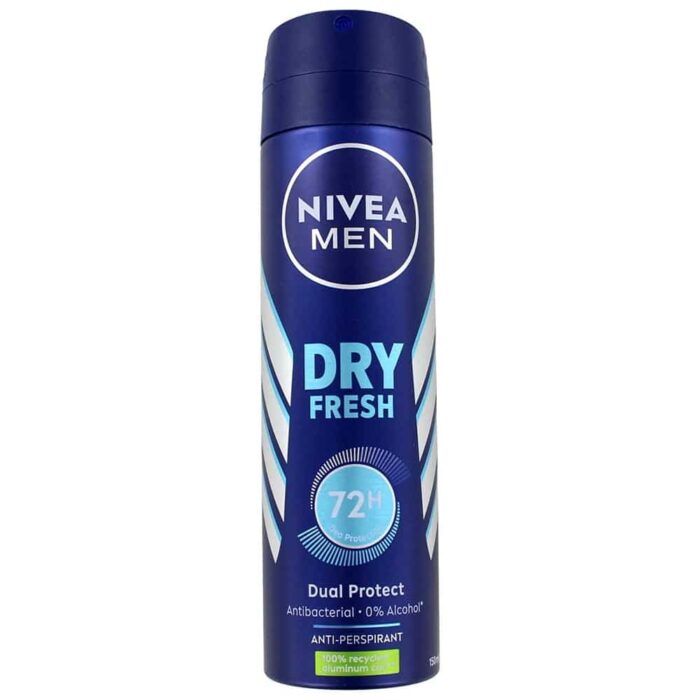 Deodorant Nivea Men Deo Dry Fresh 150ml pentru bărbați cu formulă eficientă împotriva transpirației, oferind o senzație de