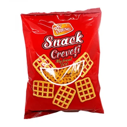 Snack creveti My Friend 0.150g este o gustare delicioasă și hrănitoare, perfectă pentru iubitorii de fructe de mare. Acest