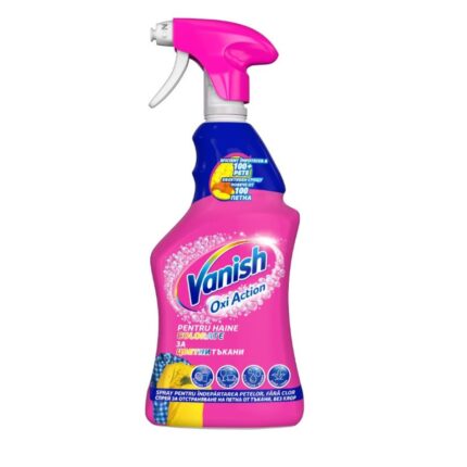 Detergentul Vanish Oxi Action pentru haine colorate 0.500ml este soluția ideală pentru îndepărtarea petelor dificile și