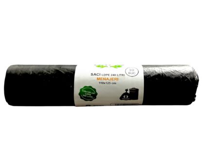 Saci menajeri dafin 240l 110x125cm 10 bucati rola ideal pentru colectarea deseurilor menajere. Acesti saci rezistenti sunt