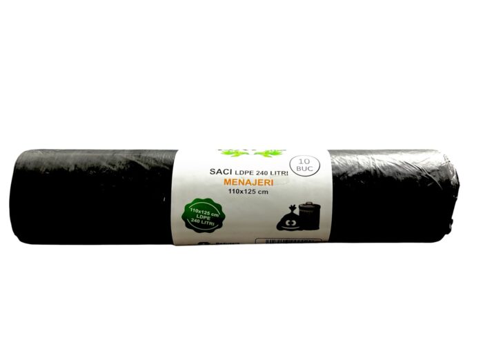 Saci menajeri dafin 240l 110x125cm 10 bucati rola ideal pentru colectarea deseurilor menajere. Acesti saci rezistenti sunt