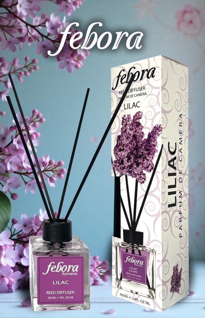 Odorizant de cameră cu aromă de floare de liliac 300ml, ideal pentru a crea un ambient plăcut și proaspăt în orice încăpere.