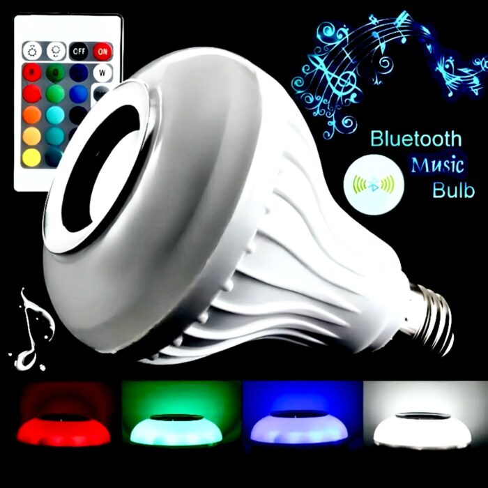 Bec LED cu muzică integrată, ideal pentru a transforma atmosfera oricărei încăperi. Acest bec inteligent oferă o gamă