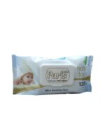 Servetele umede Paris Baby Ultra Sensitive, 120 bucăți, ideale pentru îngrijirea delicată a pielii sensibile a bebelușilor.