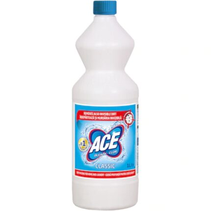 Ace clor 1l este soluția ideală pentru dezinfectarea eficientă a suprafețelor. Formula sa puternică elimină bacteriile,