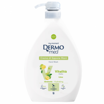 Sapun lichid DERMOmed Vitalita Lime 1L pentru o curățare delicată și eficientă a pielii. Formula sa hidratantă cu extract de