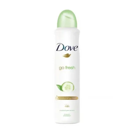 Deodorant Dove Go Fresh 250ml pentru o senzație de prospețime de lungă durată. Formula sa delicată oferă protecție eficientă