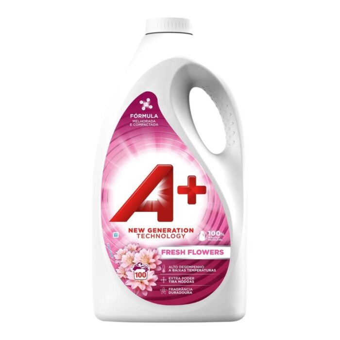 Detergent lichid A+ fresh flowers 100 de spalari -4.5l - imagine 1