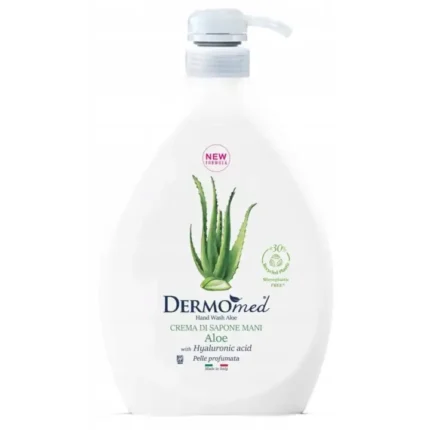 Sapun lichid DERMOmed cu aloe vera 1l pentru o curățare delicată și eficientă a pielii. Formulă hidratantă care protejează
