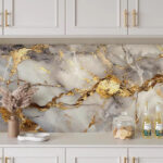 Tapet 3D Autoadeziv Auriu MH-073, Panouri 60x60 cm, Design Modern, Montaj Rapid - imagine 5